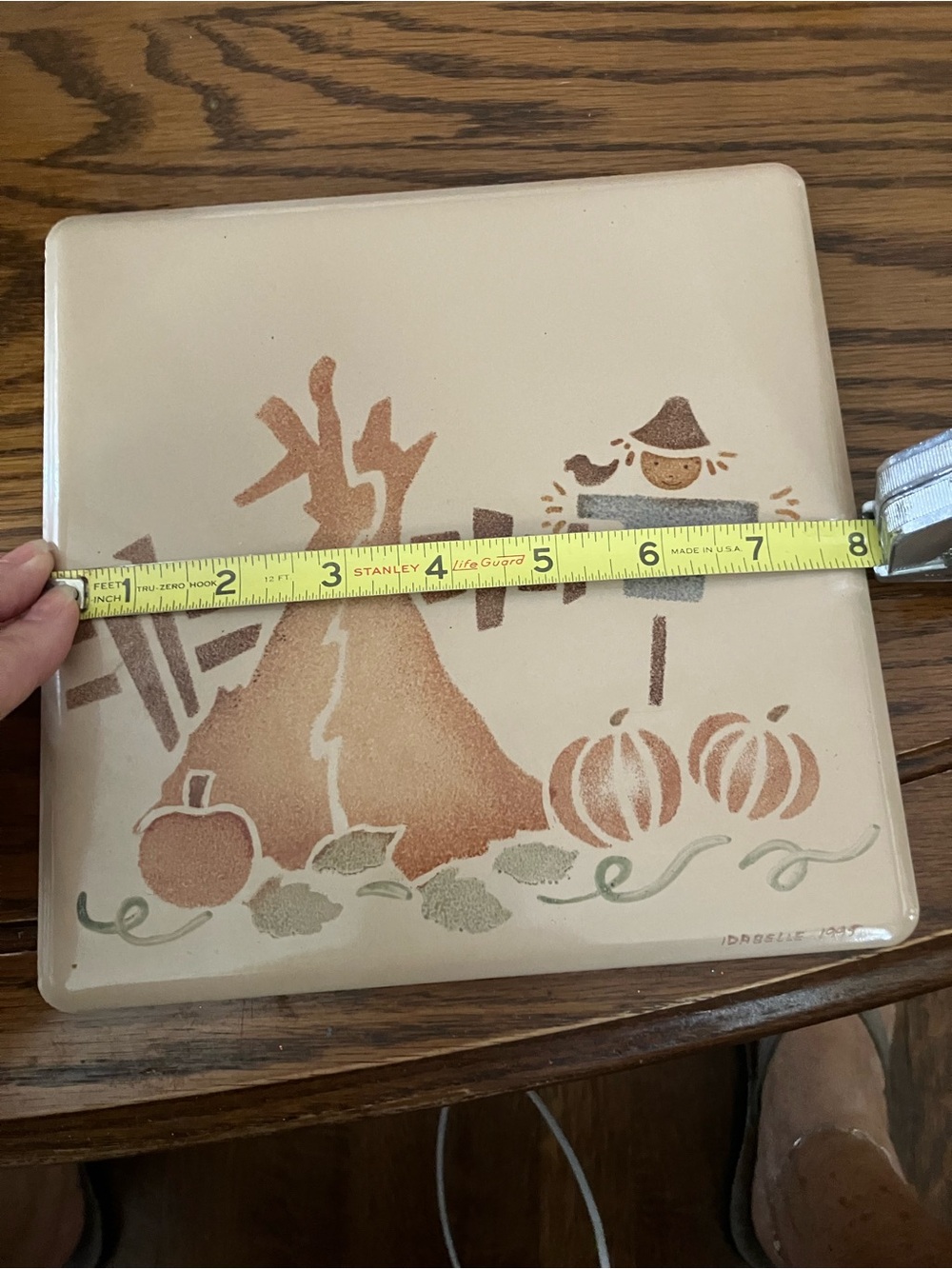 Harvest Pumpkin Tile Trivet in Cream and Rust